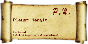 Pleyer Margit névjegykártya